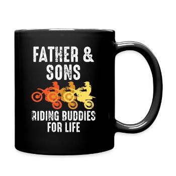 Dirt Bike Papa Vater und Sohn Motocross - Tasse einfarbig - Schwarz - Rechts