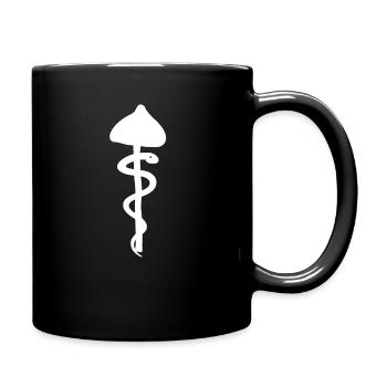 Mushroom snake, drug hallucination DMT enlightenment - Full Colour Mug - black - Right