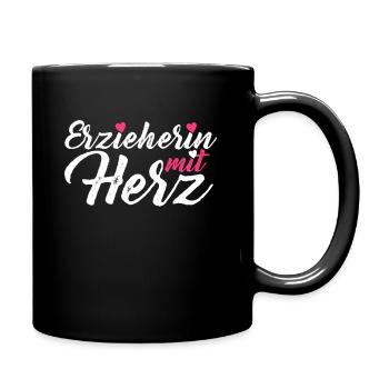 Educator with heart Educator Kita Childminder - Full Colour Mug - black - Right