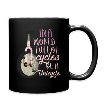 Fahrrad Einrad - Full Colour Mug - black - Right