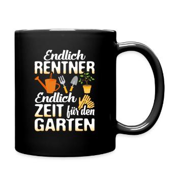 Rentner Garten Gartenarbeit - Tasse einfarbig - Schwarz - Rechts