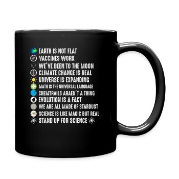 The Earth is not flat - For science - Full Colour Mug - black - Right