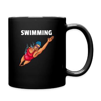 Schwimmen Schwimmer Wassersport Lustiges Geschenk - Full Colour Mug - black - Right