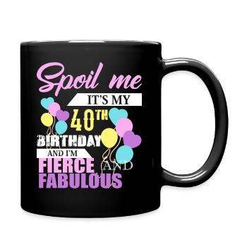 40th birthday - Full Colour Mug - black - Right