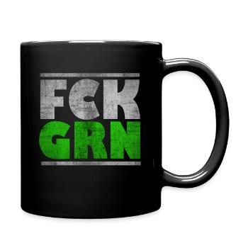 FCK GRN Anti Grün Gegen Grüne Cooles Geschenk - Tasse einfarbig - Schwarz - Rechts