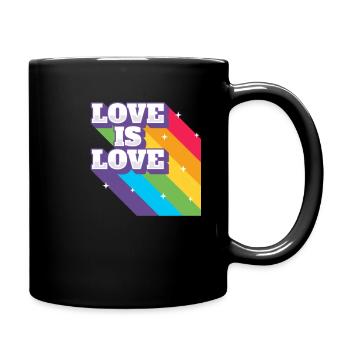 Regenbogen, LGBT, Rainbow, Gay Pride, Love - Tasse einfarbig - Schwarz - Rechts