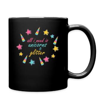Tout ce dont j'ai besoin, c'est de conception de licornes - Mug uni - noir - Droite