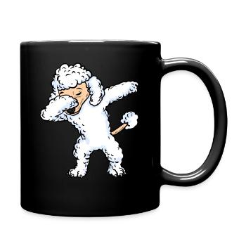 Dabbing White Poodle Dog Dab Women Girls - Mug uni - noir - Droite