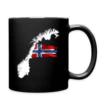 Norwegisch weiß - Tasse einfarbig - Schwarz - Rechts