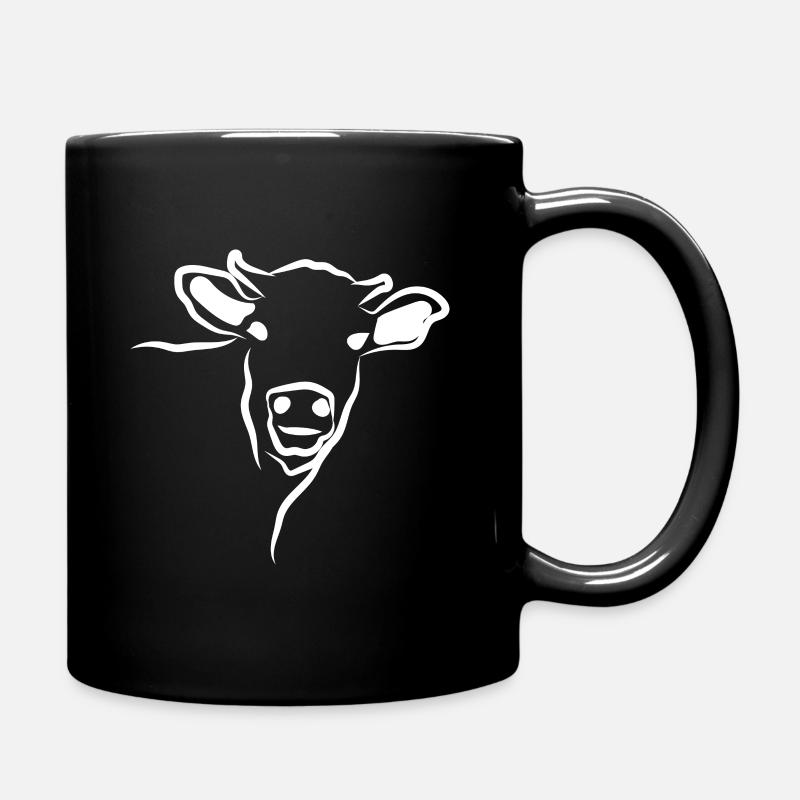 Kuh Bauernhof - Tasse einfarbig - Schwarz