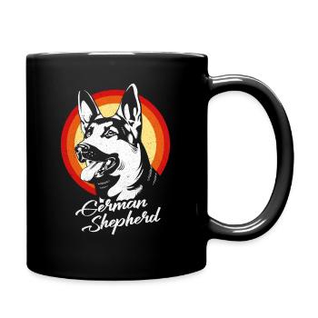 Deutscher Schäferhund - Tasse einfarbig - Schwarz - Rechts