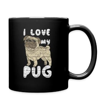 pug - Full Colour Mug - black - Right
