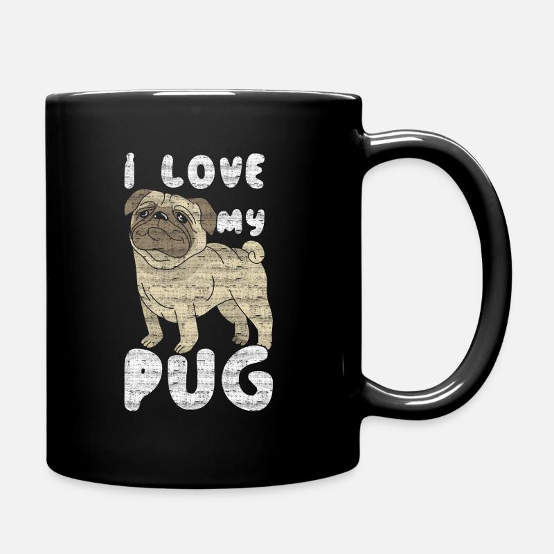 Mops - Tasse einfarbig - Schwarz