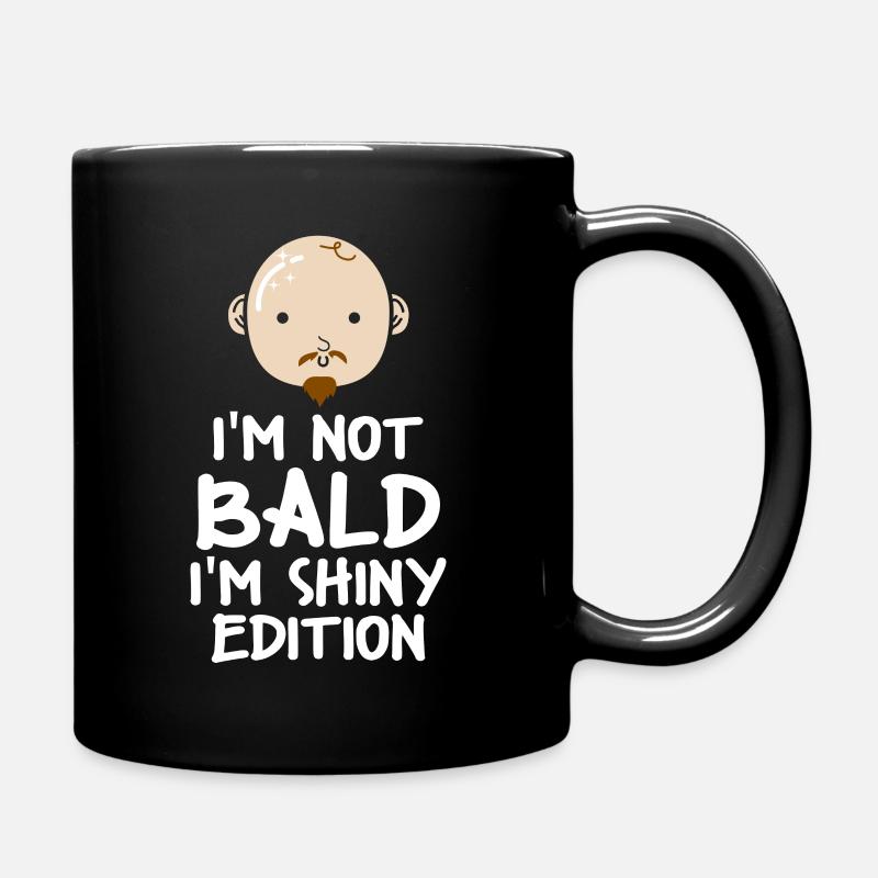 Not bald shiny edition bald head baldness - Full Colour Mug - black