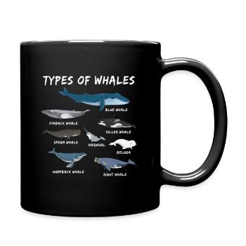 Die Arten der Wale Wal Blauwal Naturschutz Meer - Tasse einfarbig - Schwarz - Rechts