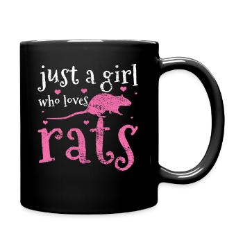Ratte Ratten - Tasse einfarbig - Schwarz - Rechts