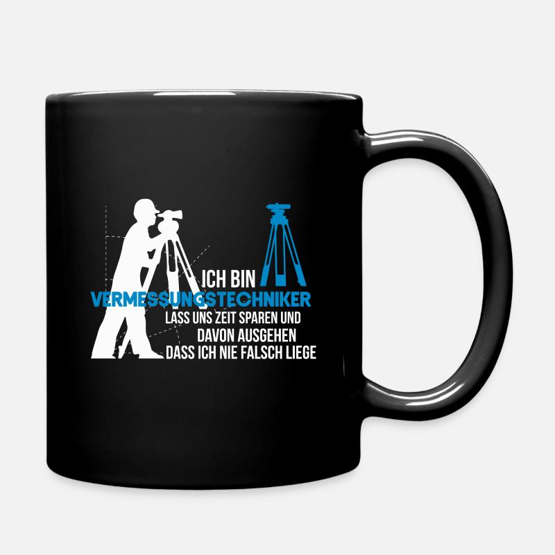 Vermessungstechniker - Tasse einfarbig - Schwarz