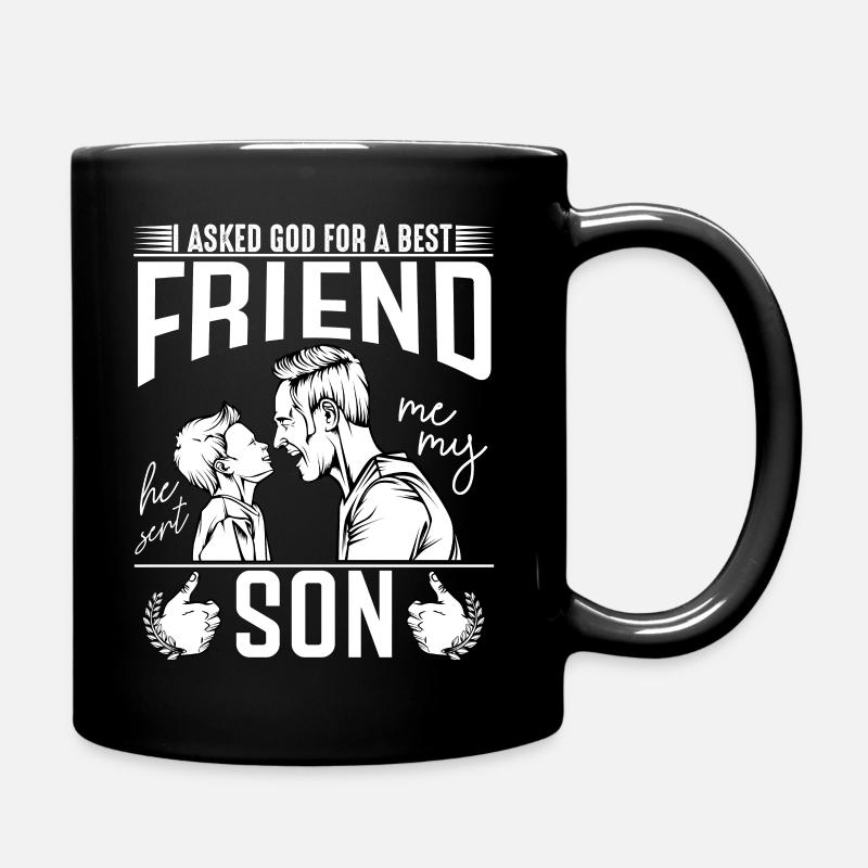 Vater und Sohn - Tasse einfarbig - Schwarz