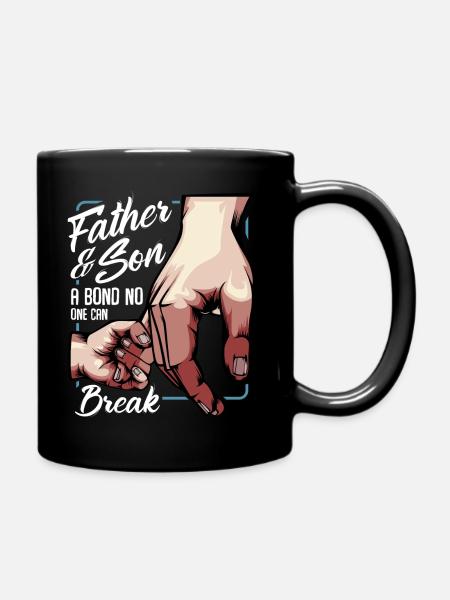 Vater und Sohn - Tasse einfarbig - Schwarz