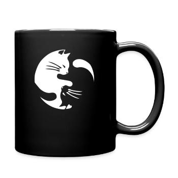 Chat yin et yang - Mug uni - noir - Droite