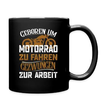 Motorcycle motorcycling saying - Full Colour Mug - black - Right