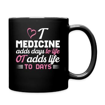 Occupational Therapy Add Life To Days Heart - Full Colour Mug - black - Right