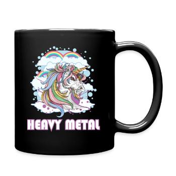 heavy metal einhorn - Mug uni - noir - Droite