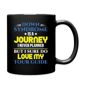 J'aime mon voyage avec le syndrome de Down du guide touristique - Mug uni - noir - Droite