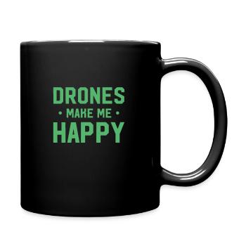 Dronenflug Dronenpilot Drone Dronen Fliegen - Tasse einfarbig - Schwarz - Rechts