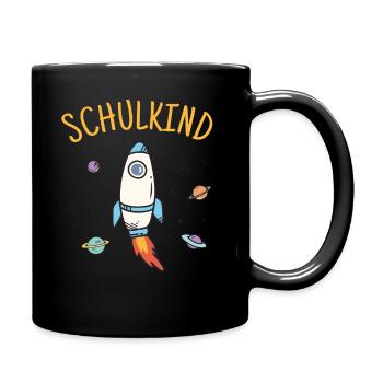 Schulkind Rakete Geschenkidee Schulanfang Schule - Tasse einfarbig - Schwarz - Rechts