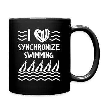J’adore la natation synchrone nageur de wasersport - Mug uni - noir - Droite