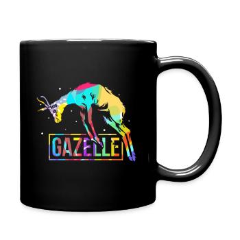 Gazelle polygon - Full Colour Mug - black - Right
