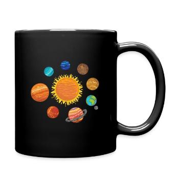 Planet Solar System Sun Logo Space - Full Colour Mug - black - Right
