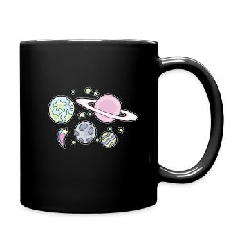 Planet Solar System Bande dessinée colorée - Mug uni - noir - Droite