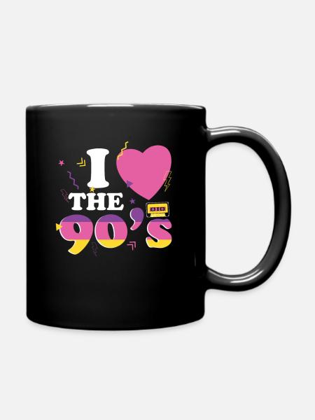 90er Jahre Disco Musik Party Kostüm 1990 90s Retro - Tasse einfarbig - Schwarz
