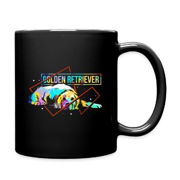 Golden retrievers - Mug uni - noir - Droite