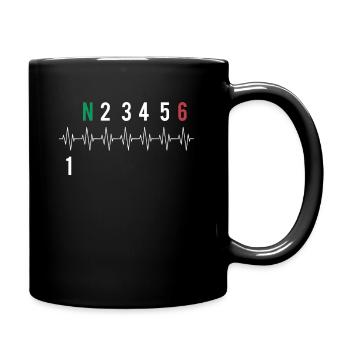 Motorcycle Gears EKG Heartbeat - Full Colour Mug - black - Right
