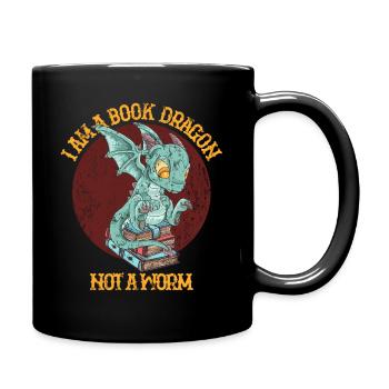 Lesen Drache Bücher Lernen Geschichte Geschenk - Tasse einfarbig - Schwarz - Rechts