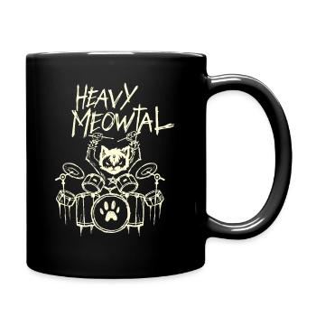 Heavy Metal Cat Drummer Drummer Gothic Goth - Full Colour Mug - black - Right