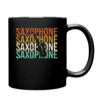 Saxophone rétro - Mug uni - noir - Droite