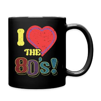 I Love 80s I love the 80s pop music - Full Colour Mug - black - Right