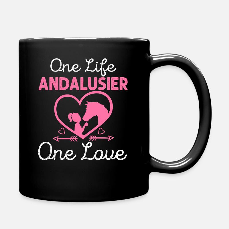 Lustiges Andalusier Pferd Pferde Reiten Geschenk - Tasse einfarbig - Schwarz