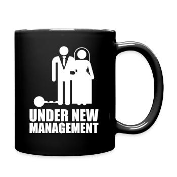 Just Married print, cadeau de bâillon pour jeunes mariés - Mug uni - noir - Droite