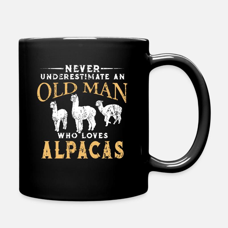 Alpaka Alter Mann - Tasse einfarbig - Schwarz