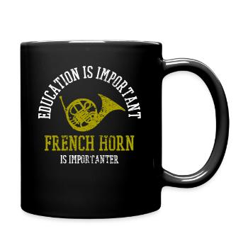 Français instrument Corne - Mug uni - noir - Droite