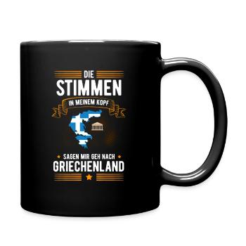 Griechenland - Tasse einfarbig - Schwarz - Rechts