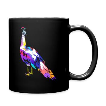 Peacock gift - Full Colour Mug - black - Right