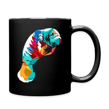 Sea cow polygon - Full Colour Mug - black - Right