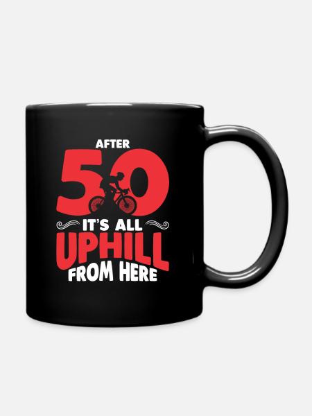 Cyclist Gift 50 Years 50th Birthday Bicycle - Full Colour Mug - black