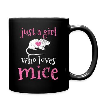 Mäuse Maus - Tasse einfarbig - Schwarz - Rechts